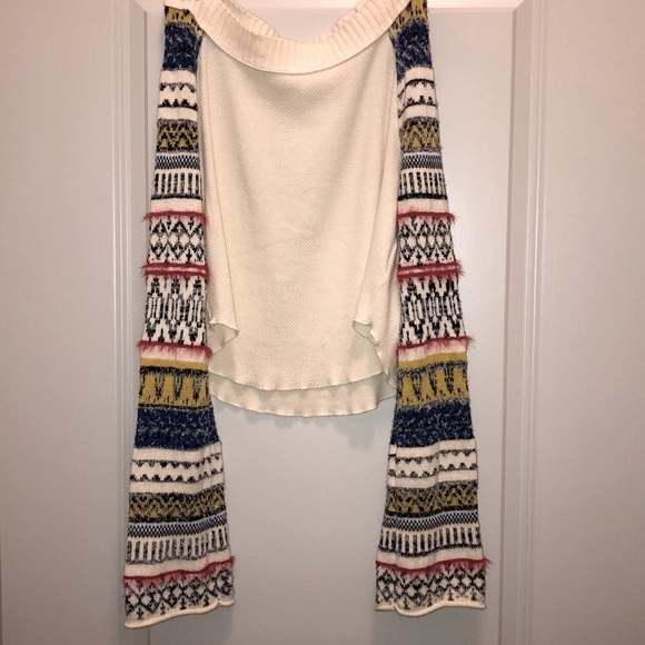 Free People Multi-Color Ivory Sweater Top - Picture 5 of 6